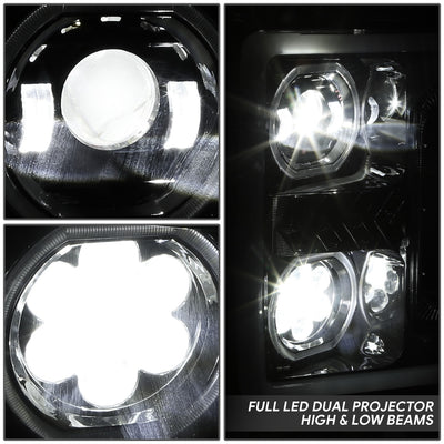 3D LED DRL Sequential Projector Headlights <br> 17-19 Ford F-250 F-350 F-450 Super Duty