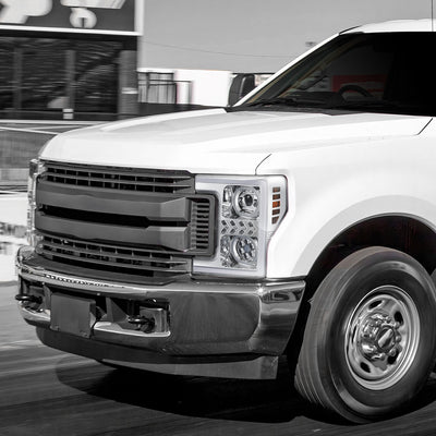 3D LED DRL Sequential Projector Headlights <br> 17-19 Ford F-250 F-350 F-450 Super Duty