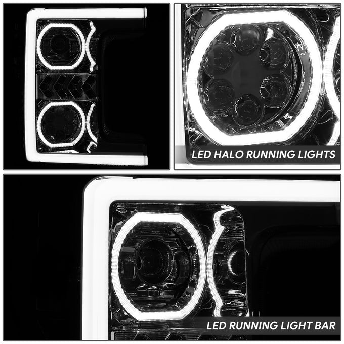3D LED DRL Sequential Projector Headlights <br> 17-19 Ford F-250 F-350 F-450 Super Duty