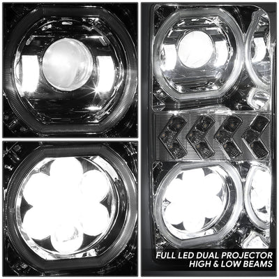 3D LED DRL Sequential Projector Headlights <br> 17-19 Ford F-250 F-350 F-450 Super Duty