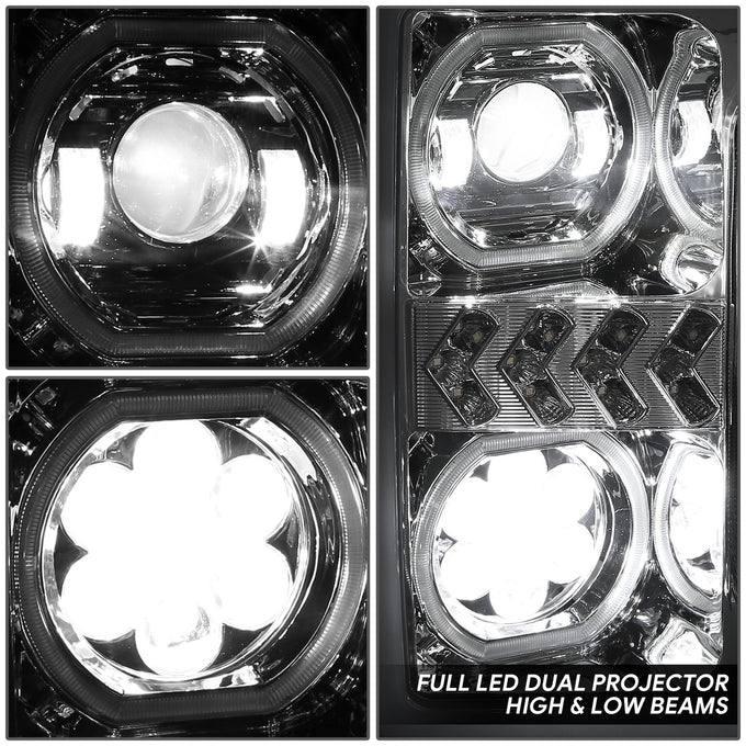 3D LED DRL Sequential Projector Headlights <br> 17-19 Ford F-250 F-350 F-450 Super Duty