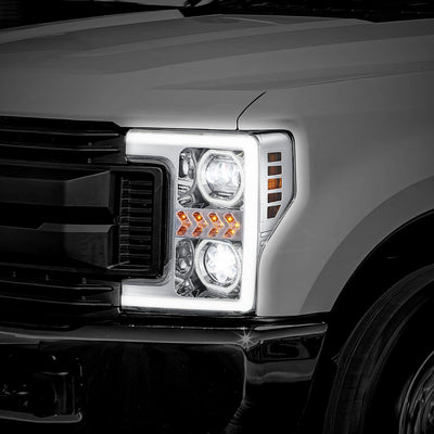 3D LED DRL Sequential Projector Headlights <br> 17-19 Ford F-250 F-350 F-450 Super Duty