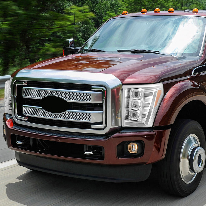 3D LED DRL Sequential Projector Headlights <br> 11-16 Ford F-250 F-350 F-450 Super Duty