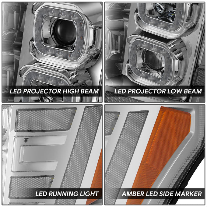 3D LED DRL Sequential Projector Headlights <br> 11-16 Ford F-250 F-350 F-450 Super Duty