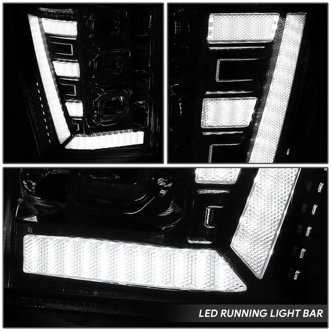 3D LED DRL Sequential Projector Headlights <br> 11-16 Ford F-250 F-350 F-450 Super Duty