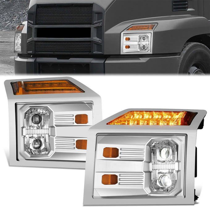 Full LED DRL Projector Headlights <br>18-25 Mack Anthem