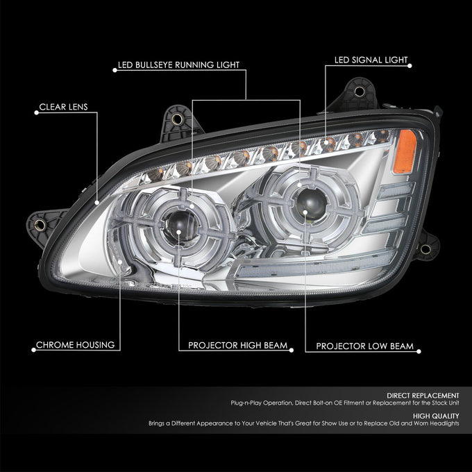 Full LED DRL Sequential Headlights <br>08-17 Kenworth T660