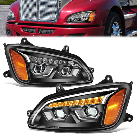 Full LED Sequential Chasing Projector Headlights <br>08-17 Kenworth T660