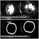 LED DRL Halo Ring Projector Headlighs Black <br>22-25 Kenworth T680 Next Gen