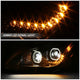LED DRL Halo Ring Projector Headlighs Black <br>22-25 Kenworth T680 Next Gen