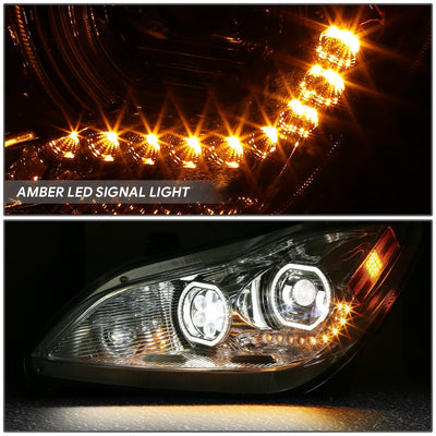 LED DRL Halo Ring Projector Headlighs Chrome <br>22- 25 Kenworth T680 Next Gen