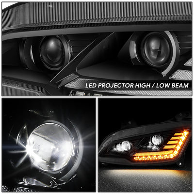 LED DRL Switchback Sequential Projector Headlights <br> 13-20 Peterbilt 579, 11-18 587