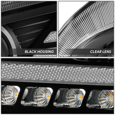 LED DRL Switchback Sequential Projector Headlights <br> 13-20 Peterbilt 579, 11-18 587