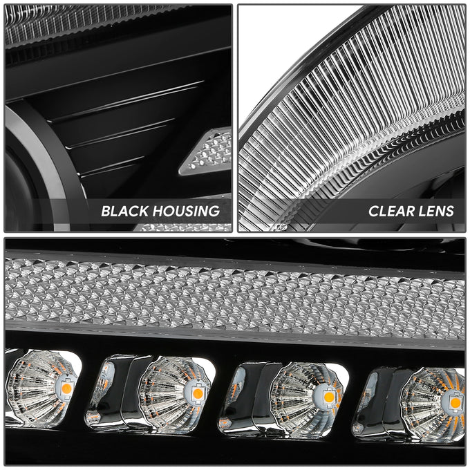 LED DRL Switchback Sequential Projector Headlights <br> 13-20 Peterbilt 579, 11-18 587