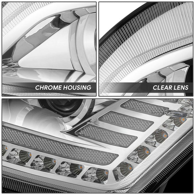 LED DRL Switchback Sequential Projector Headlights <br> 13-20 Peterbilt 579, 11-18 587