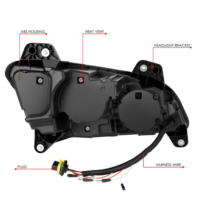 LED DRL Switchback Sequential Projector Headlights <br> 13-20 Peterbilt 579, 11-18 587