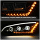 LED DRL Sequential Signal Black Projector Headlight <br>22-25 Peterbilt 579
