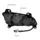 LED DRL Sequential Signal Black Projector Headlight <br>22-25 Peterbilt 579