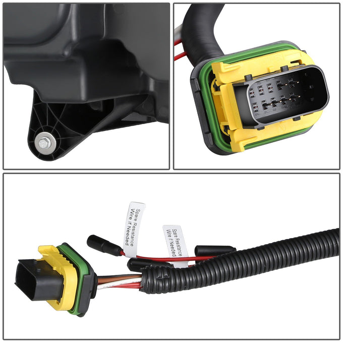 LED DRL Sequential Signal Black Projector Headlight <br>22-25 Peterbilt 579