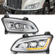 Full LED Sequentail Signal Projector Headlights Chrome <br>22-25 Peterbilt 579