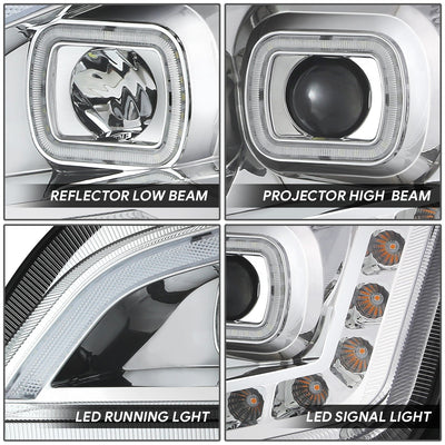 Full LED Sequentail Signal Projector Headlights Chrome <br>22-25 Peterbilt 579