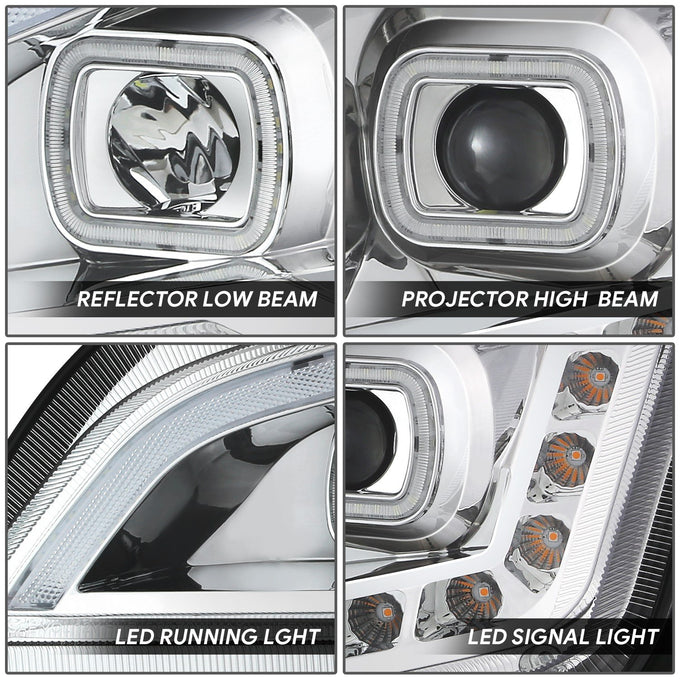 Full LED Sequentail Signal Projector Headlights Chrome <br>22-25 Peterbilt 579