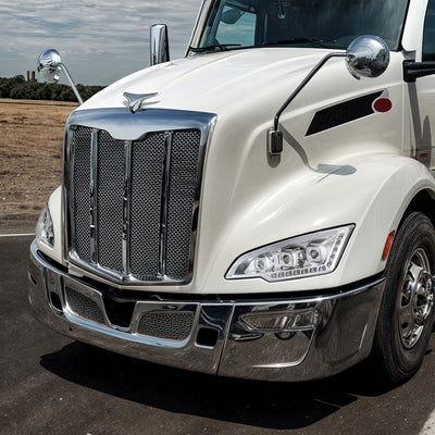 Full LED Sequentail Signal Projector Headlights Chrome <br>22-25 Peterbilt 579