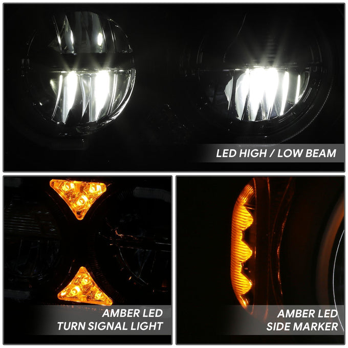 Full LED Sequential Chasing Projector Headlights <br>81-88 Peterbilt 359, 87-07 379, 08-21 389