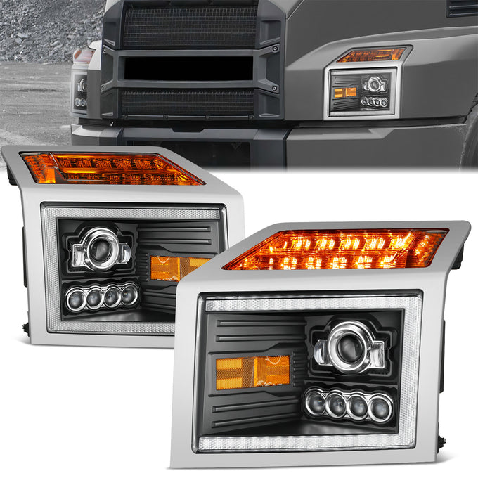 LED DRL Sequential Projector Headlights <br> 18-25 Mack Anthem