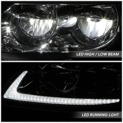 Full LED Chrome Amber Headlights <br>02-15 International 4100, 4200, 4300