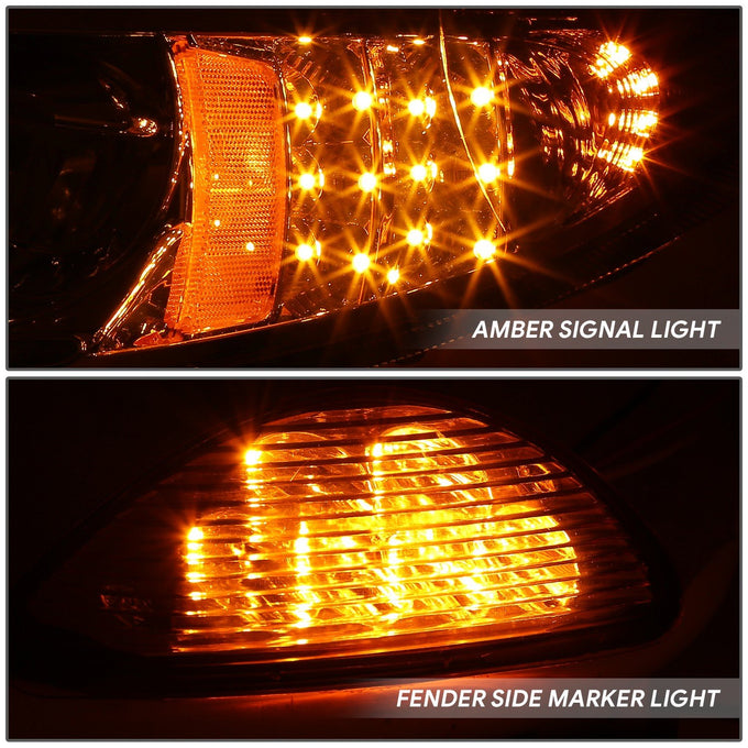 Full LED Chrome Amber Headlights <br>02-15 International 4100, 4200, 4300