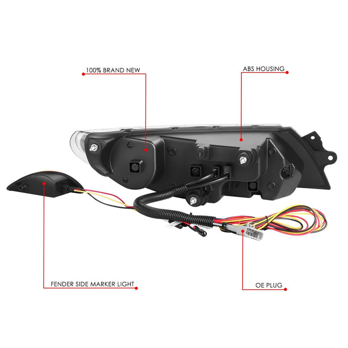 Full LED Chrome Amber Headlights <br>02-15 International 4100, 4200, 4300