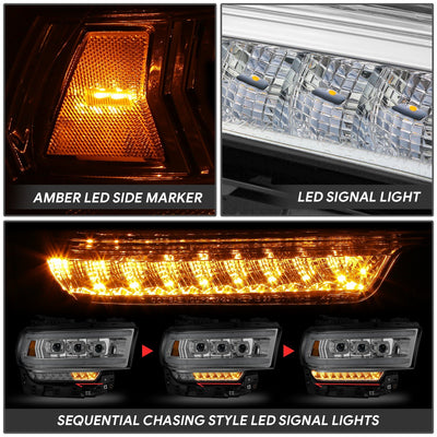 Full LED DRL Sequential Headlights <br>19-24 Ram 2500 3500 4500 5500