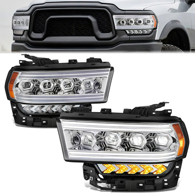 Full LED DRL Sequential Projector Headlights <br>19-24 Ram 2500 3500 4500 5500