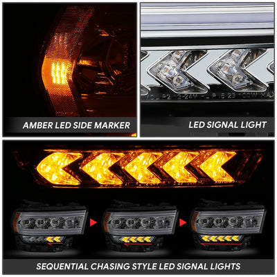 Full LED DRL Sequential Projector Headlights <br>19-24 Ram 2500 3500 4500 5500