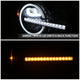 Black Housing Amber/White LED Switch Back Headlights<br>21-26 Ford Bronco