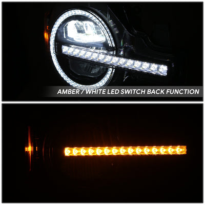Black Housing Amber/White LED Switch Back Headlights<br>21-26 Ford Bronco