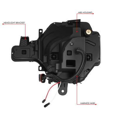 Black Housing Amber/White LED Switch Back Headlights<br>21-26 Ford Bronco