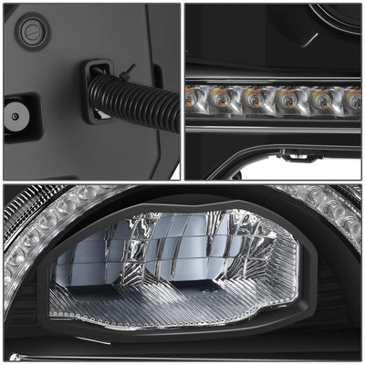 Black Housing Amber/White LED Switch Back Headlights<br>21-26 Ford Bronco