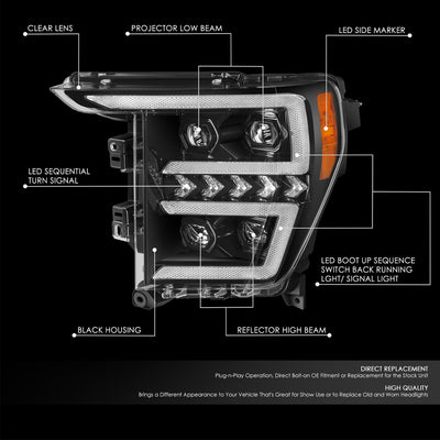 Sequential Chasing LED Projector Headlights <br>21-23 Ford F-150