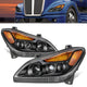 Black Amber Full LED Projector Headlight Lamps <br>22-25 Kenworth T680 Next Gen