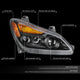 Black Amber Full LED Projector Headlight Lamps <br>22-25 Kenworth T680 Next Gen