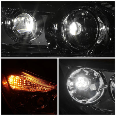 Chrome Amber Full LED Projector Headlight Lamps <br>22-25 Kenworth T680 Next Gen