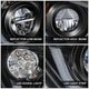 Black Pair L+R LED DRL Turn Signal Headligths <br>22-25 Kenworth T680 Next Gen