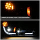 Black Pair L+R LED DRL Turn Signal Headligths <br>22-25 Kenworth T680 Next Gen