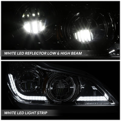 Chrome Pair L+R LED DRL Turn Signal Headligths <br>22-25 Kenworth T680 Next Gen