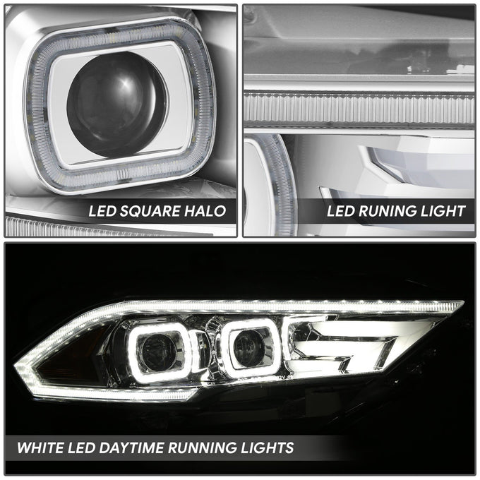 Full White LED Projector Halo Rings Headlights <br>18-23 Ford Mustang