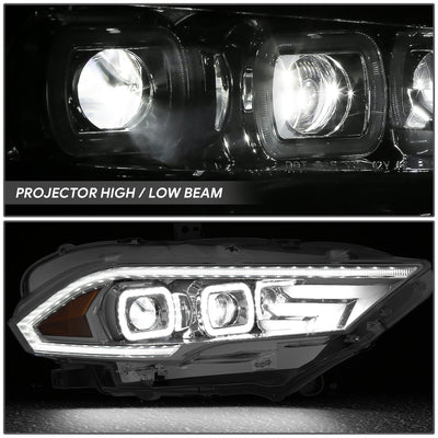 Full White LED Projector Halo Rings Headlights <br>18-23 Ford Mustang