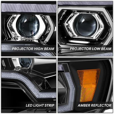 Black Housing Full LED Headlights w/Turn Signal Light <br>19-24 Ram 1500
