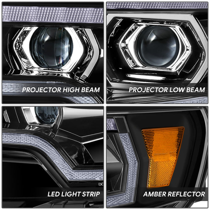 Black Housing Full LED Headlights w/Turn Signal Light <br>19-24 Ram 1500